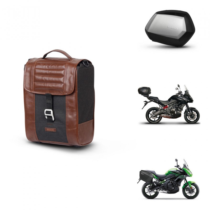 SHAD Maletas SH35 PREMIUM + soporte montaje Baul maleta SR38 CAFE RACER STYLE 1U KIT-481104