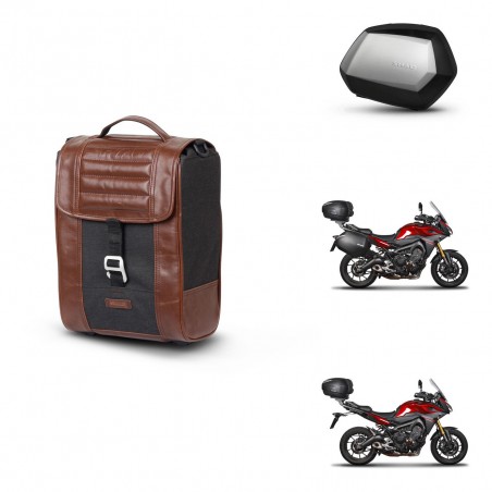 SHAD Maletas SH35 PREMIUM + soporte montaje Baul maleta SR38 CAFE RACER STYLE 1U KIT-481110