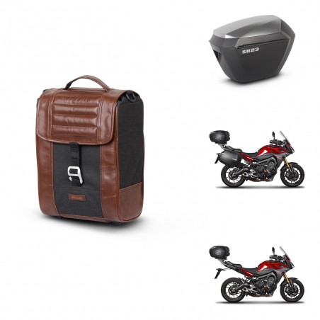 SHAD Maletas sh23 alu + soporte montaje Baul maleta SR38 CAFE RACER STYLE 1U KIT-481112