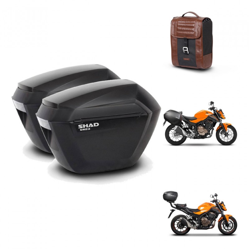 SHAD Baul maleta + soporte montaje maletas sh23 SR38 CAFE RACER STYLE 1U KIT-481121