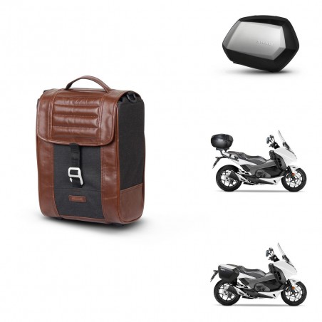 SHAD Maletas SH35 PREMIUM + soporte montaje Baul maleta SR38 CAFE RACER STYLE 1U KIT-481128