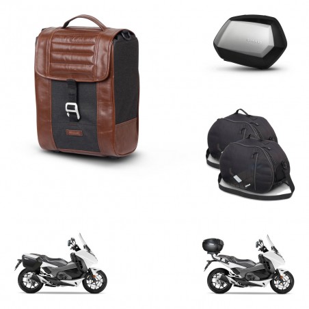 SHAD Maletas SH35 PREMIUM + soporte montaje Baul maleta accesorios SR38 CAFE RACER STYLE 1U KIT-481129