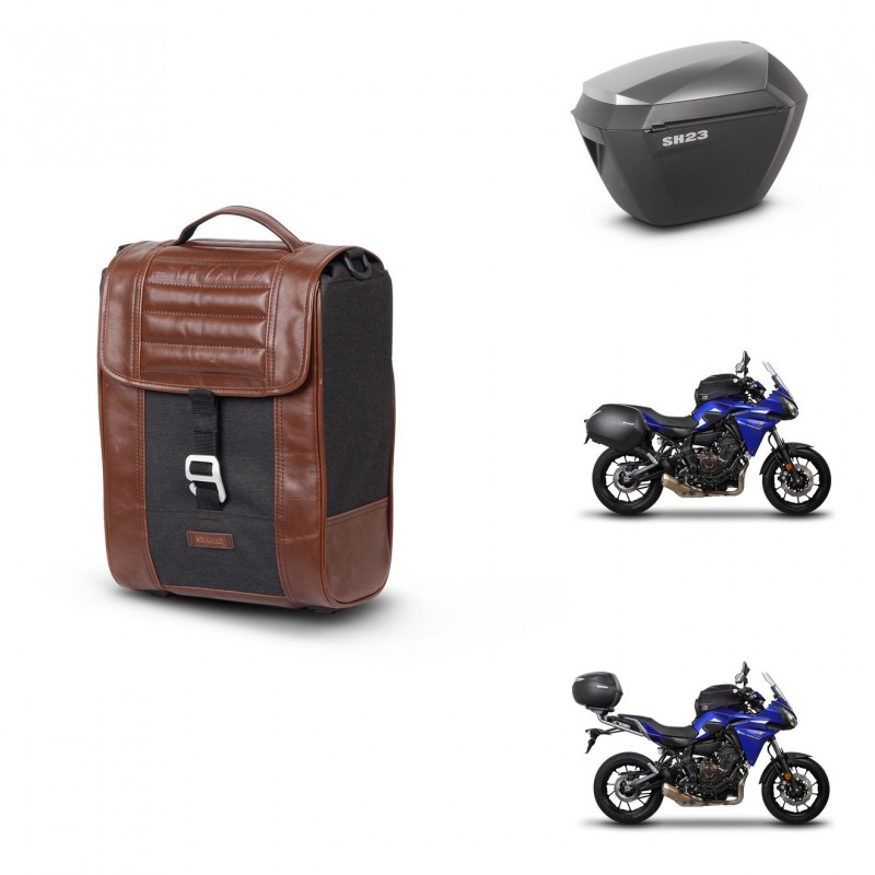 SHAD SH23 alu suitcases + mounting bracket suitcase trunk SR38 CAFE RACER STYLE 1U KIT-481136