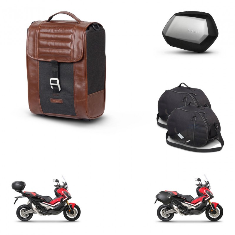SHAD SH35 PREMIUM suitcases + mounting bracket suitcase trunk accessories SR38 CAFE RACER STYLE 1U KIT-481147