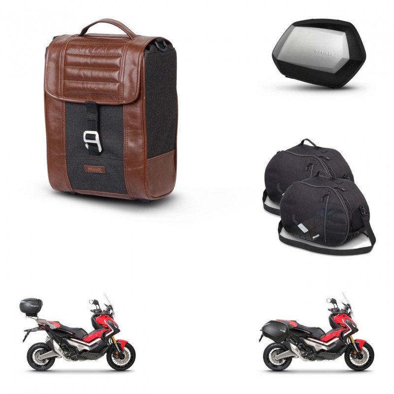 SHAD Maletas SH35 PREMIUM + soporte montaje Baul maleta accesorios SR38 CAFE RACER STYLE 1U KIT-481153