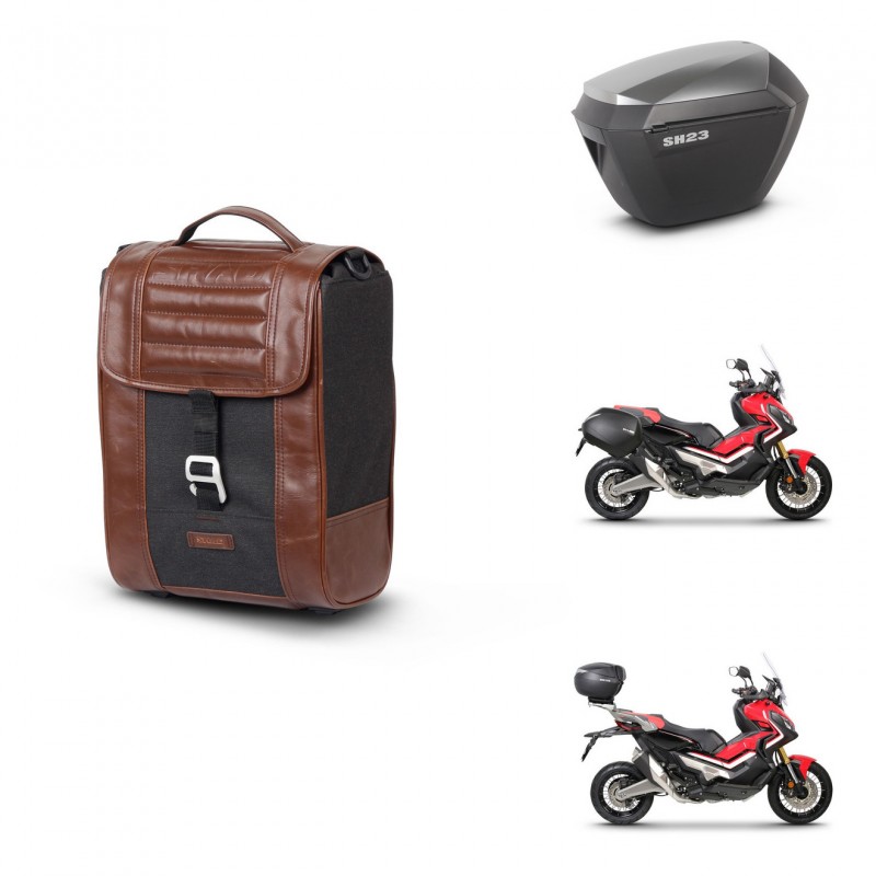 SHAD SH23 alu suitcases + mounting bracket suitcase trunk SR38 CAFE RACER STYLE 1U KIT-481154