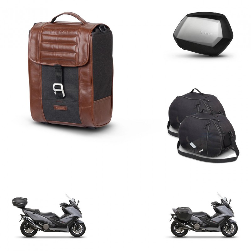 SHAD Maletas SH35 PREMIUM + soporte montaje Baul maleta accesorios SR38 CAFE RACER STYLE 1U KIT-481159