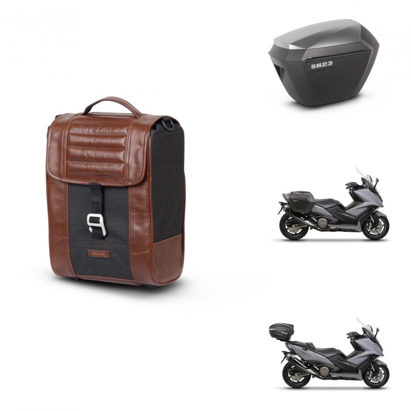 SHAD SH23 alu suitcases + mounting bracket suitcase trunk SR38 CAFE RACER STYLE 1U KIT-481160
