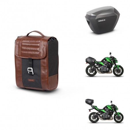 SHAD SH23 alu suitcases + mounting bracket suitcase trunk SR38 CAFE RACER STYLE 1U KIT-481166