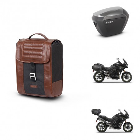 SHAD SH23 alu suitcases + mounting bracket suitcase trunk SR38 CAFE RACER STYLE 1U KIT-481172