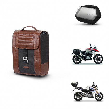 SHAD Maletas SH35 PREMIUM + soporte montaje Baul maleta SR38 CAFE RACER STYLE 1U KIT-481182