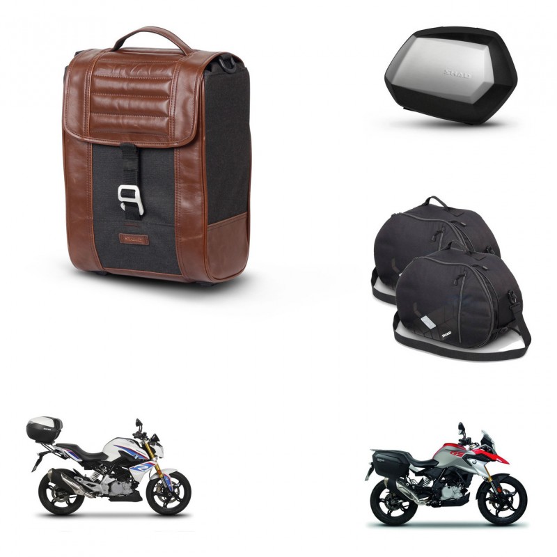 SHAD SH35 PREMIUM suitcases + mounting bracket suitcase trunk accessories SR38 CAFE RACER STYLE 1U KIT-481183