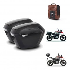 SHAD Trunk suitcase + mounting support suitcases sh23 SR38 CAFE RACER STYLE 1U KIT-481187