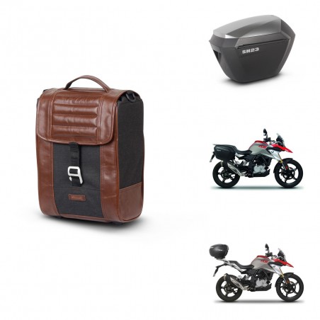 SHAD Maletas sh23 alu + soporte montaje Baul maleta SR38 CAFE RACER STYLE 1U KIT-481190