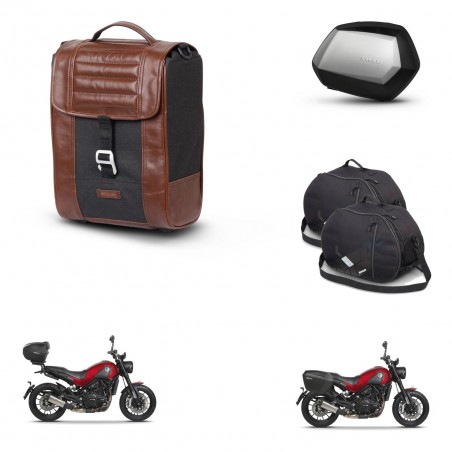 SHAD Maletas SH35 PREMIUM + soporte montaje Baul maleta accesorios SR38 CAFE RACER STYLE 1U KIT-481195