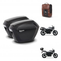 SHAD Trunk suitcase + mounting support suitcases sh23 SR38 CAFE RACER STYLE 1U KIT-481211