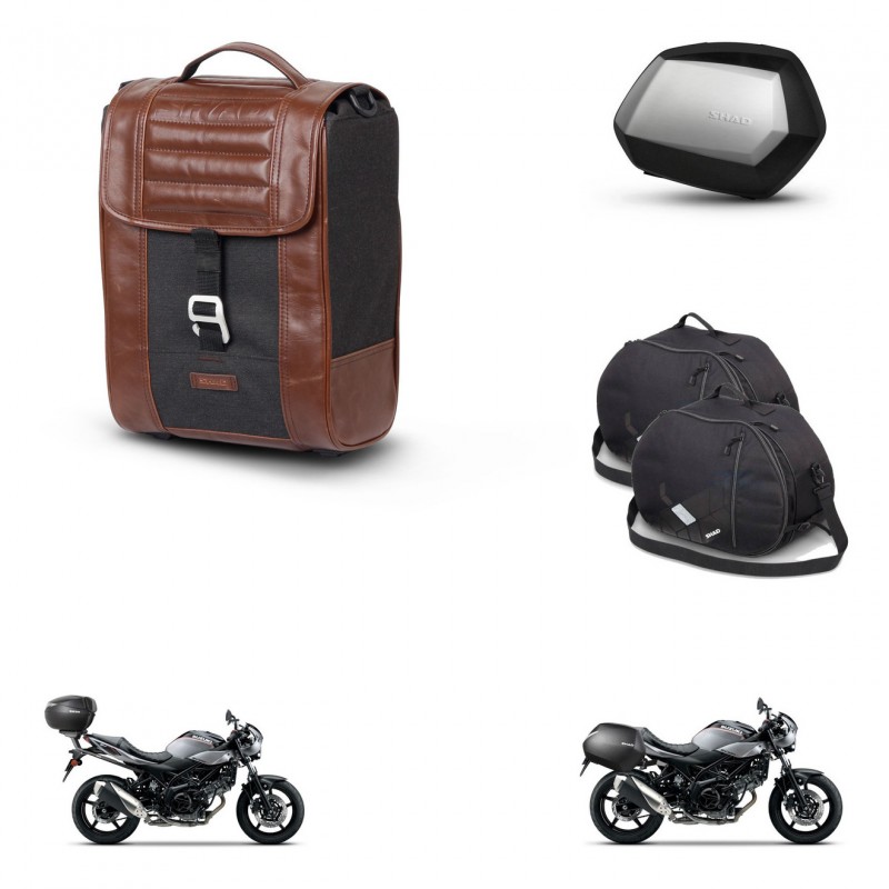 SHAD SH35 PREMIUM suitcases + mounting bracket suitcase trunk accessories SR38 CAFE RACER STYLE 1U KIT-481213
