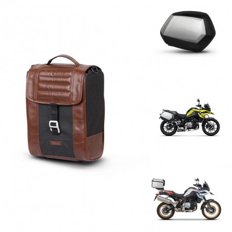 SHAD Maletas SH35 PREMIUM + soporte montaje Baul maleta SR38 CAFE RACER STYLE 1U KIT-481218