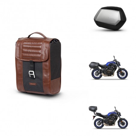 SHAD Maletas SH35 PREMIUM + soporte montaje Baul maleta SR38 CAFE RACER STYLE 1U KIT-481224