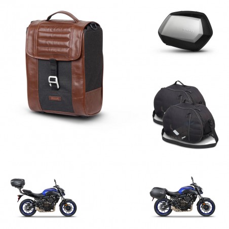 SHAD Maletas SH35 PREMIUM + soporte montaje Baul maleta accesorios SR38 CAFE RACER STYLE 1U KIT-481225