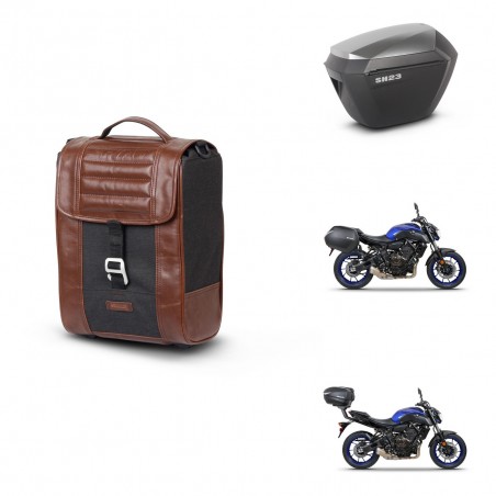 SHAD Maletas sh23 alu + soporte montaje Baul maleta SR38 CAFE RACER STYLE 1U KIT-481226