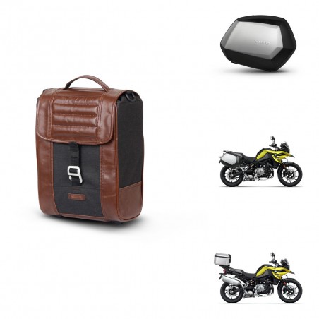 SHAD Maletas SH35 PREMIUM + soporte montaje Baul maleta SR38 CAFE RACER STYLE 1U KIT-481230