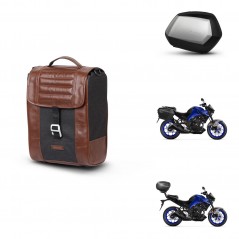 SHAD Maletas SH35 PREMIUM + soporte montaje Baul maleta SR38 CAFE RACER STYLE 1U KIT-481242