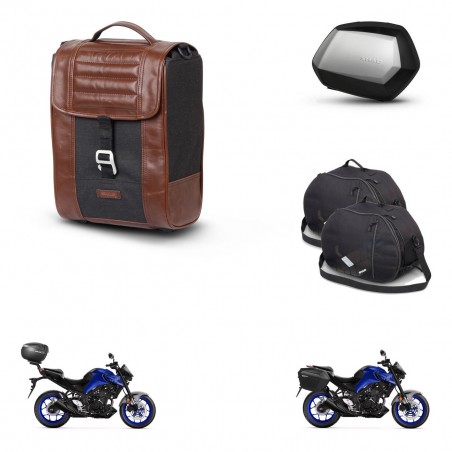 SHAD Maletas SH35 PREMIUM + soporte montaje Baul maleta accesorios SR38 CAFE RACER STYLE 1U KIT-481243