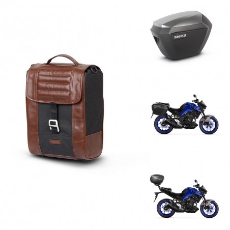 SHAD Maletas sh23 alu + soporte montaje Baul maleta SR38 CAFE RACER STYLE 1U KIT-481244