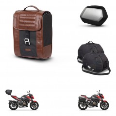 SHAD Maletas SH35 PREMIUM + soporte montaje Baul maleta accesorios SR38 CAFE RACER STYLE 1U KIT-481261