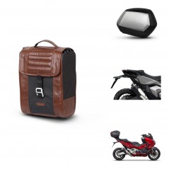 SHAD Maletas SH35 PREMIUM + soporte montaje Baul maleta SR38 CAFE RACER STYLE 1U KIT-481266