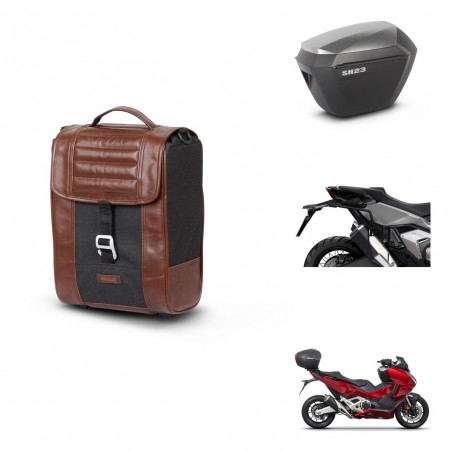 SHAD Maletas sh23 alu + soporte montaje Baul maleta SR38 CAFE RACER STYLE 1U KIT-481268