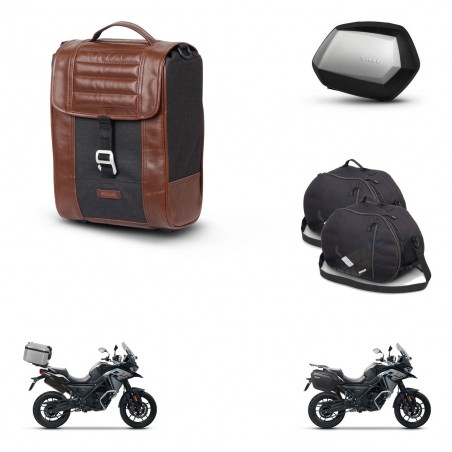 SHAD Maletas SH35 PREMIUM + soporte montaje Baul maleta accesorios SR38 CAFE RACER STYLE 1U KIT-481273