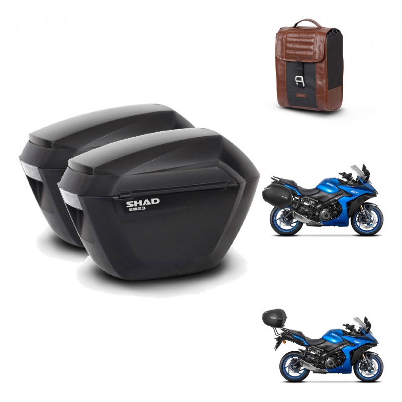 SHAD Trunk suitcase + mounting support suitcases sh23 SR38 CAFE RACER STYLE 1U KIT-481283