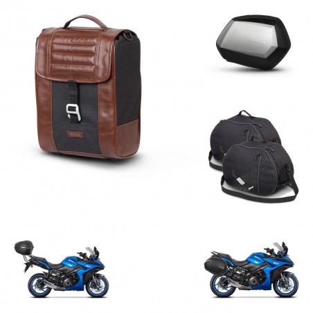 SHAD Maletas SH35 PREMIUM + soporte montaje Baul maleta accesorios SR38 CAFE RACER STYLE 1U KIT-481285