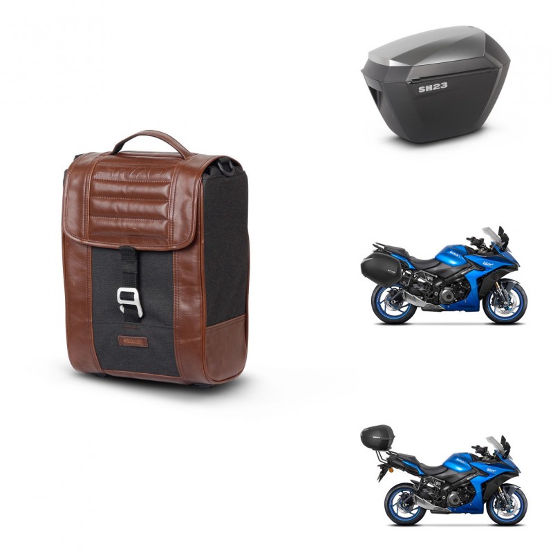 SHAD SH23 alu suitcases + mounting bracket suitcase trunk SR38 CAFE RACER STYLE 1U KIT-481286