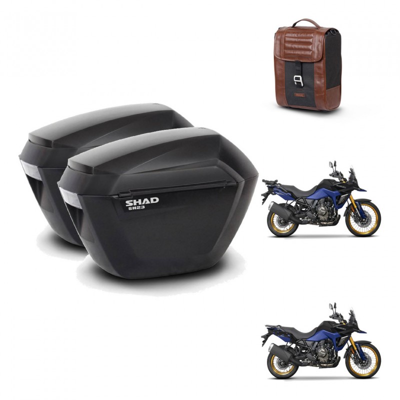 SHAD Trunk suitcase + mounting support suitcases sh23 SR38 CAFE RACER STYLE 1U KIT-481307