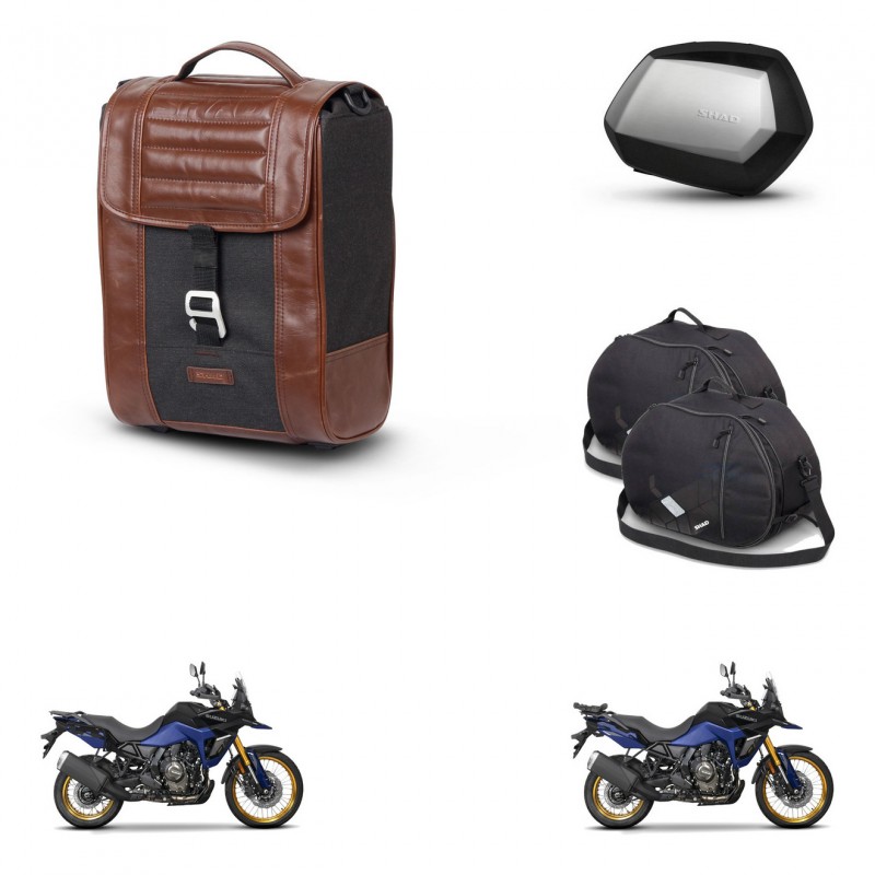 SHAD Maletas SH35 PREMIUM + soporte montaje Baul maleta accesorios SR38 CAFE RACER STYLE 1U KIT-481309