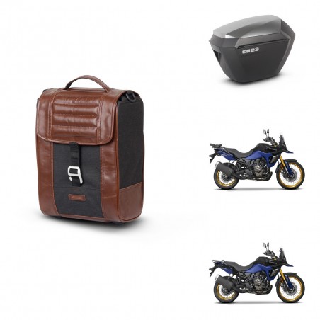 SHAD Maletas sh23 alu + soporte montaje Baul maleta SR38 CAFE RACER STYLE 1U KIT-481310