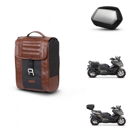 SHAD Maletas SH35 PREMIUM + soporte montaje Baul maleta SR38 CAFE RACER STYLE 1U KIT-481320