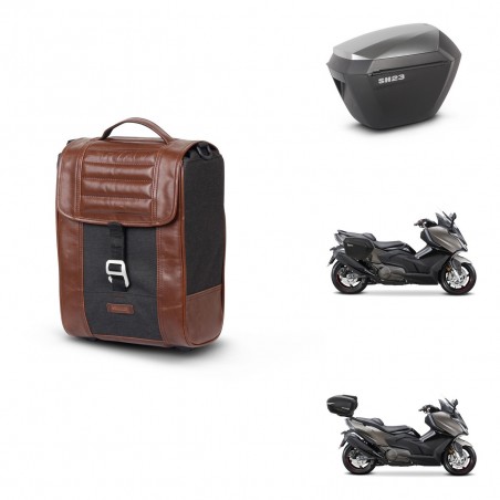 SHAD Maletas sh23 alu + soporte montaje Baul maleta SR38 CAFE RACER STYLE 1U KIT-481322