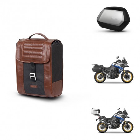SHAD Maletas SH35 PREMIUM + soporte montaje Baul maleta SR38 CAFE RACER STYLE 1U KIT-481326