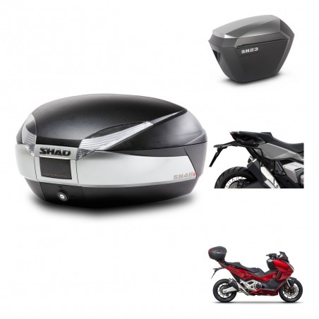 SHAD Maletas sh23 alu + soporte montaje baul SH48 TITANIUM PREMIUM KIT-481334