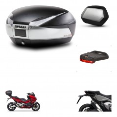 SHAD Maletas SH35 PREMIUM + soporte montaje baul SH48 accesorios TITANIUM KIT-481338