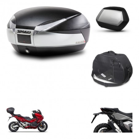 SHAD Maletas SH35 PREMIUM + soporte montaje baul SH48 accesorios TITANIUM KIT-481344