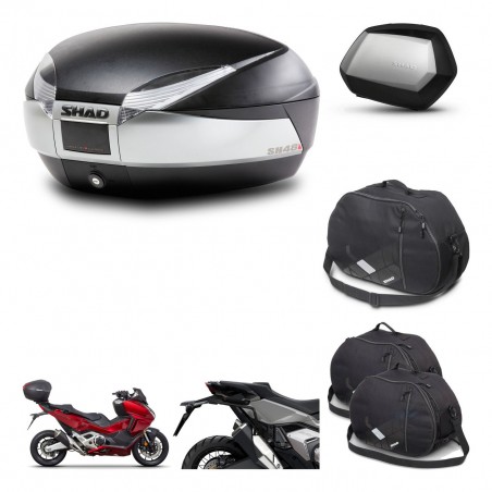 SHAD Maletas SH35 PREMIUM + soporte montaje baul SH48 accesorios TITANIUM KIT-481345