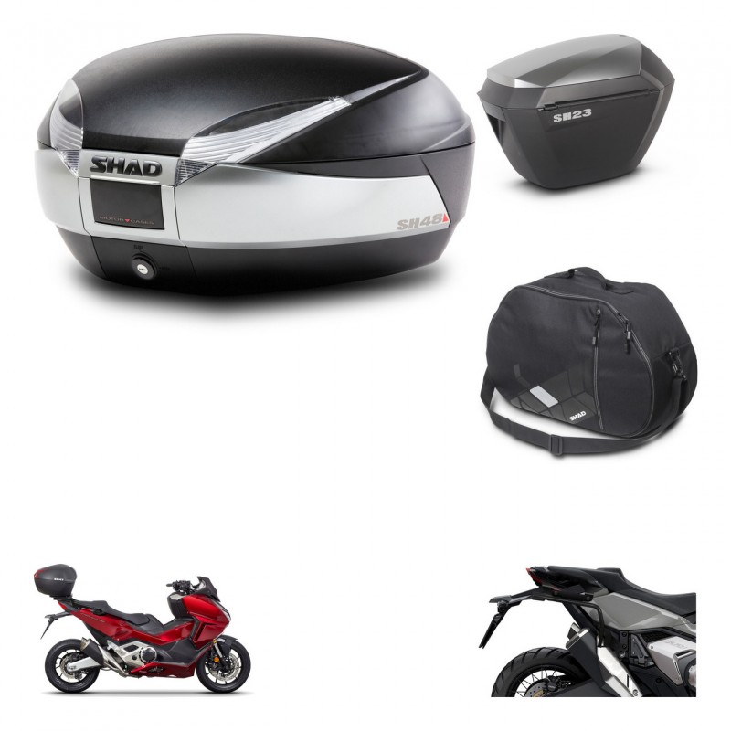 SHAD Maletas sh23 alu + soporte montaje baul SH48 accesorios TITANIUM PREMIUM KIT-481346