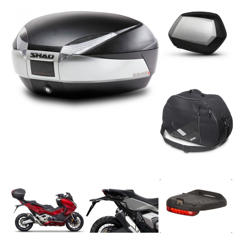 SHAD Maletas SH35 PREMIUM + soporte montaje baul SH48 accesorios TITANIUM KIT-481350