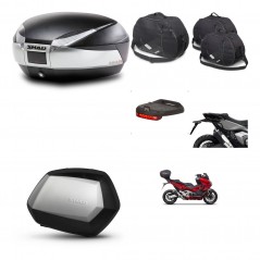 SHAD Maletas SH35 PREMIUM + soporte montaje baul SH48 accesorios TITANIUM KIT-481351