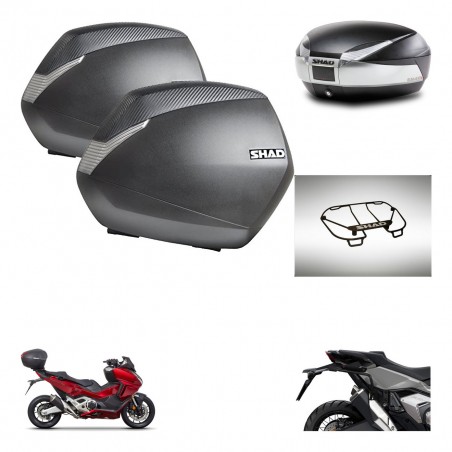 SHAD Baul SH48 + soporte montaje maletas SH36 accesorios TITANIUM PREMIUM KIT-481353